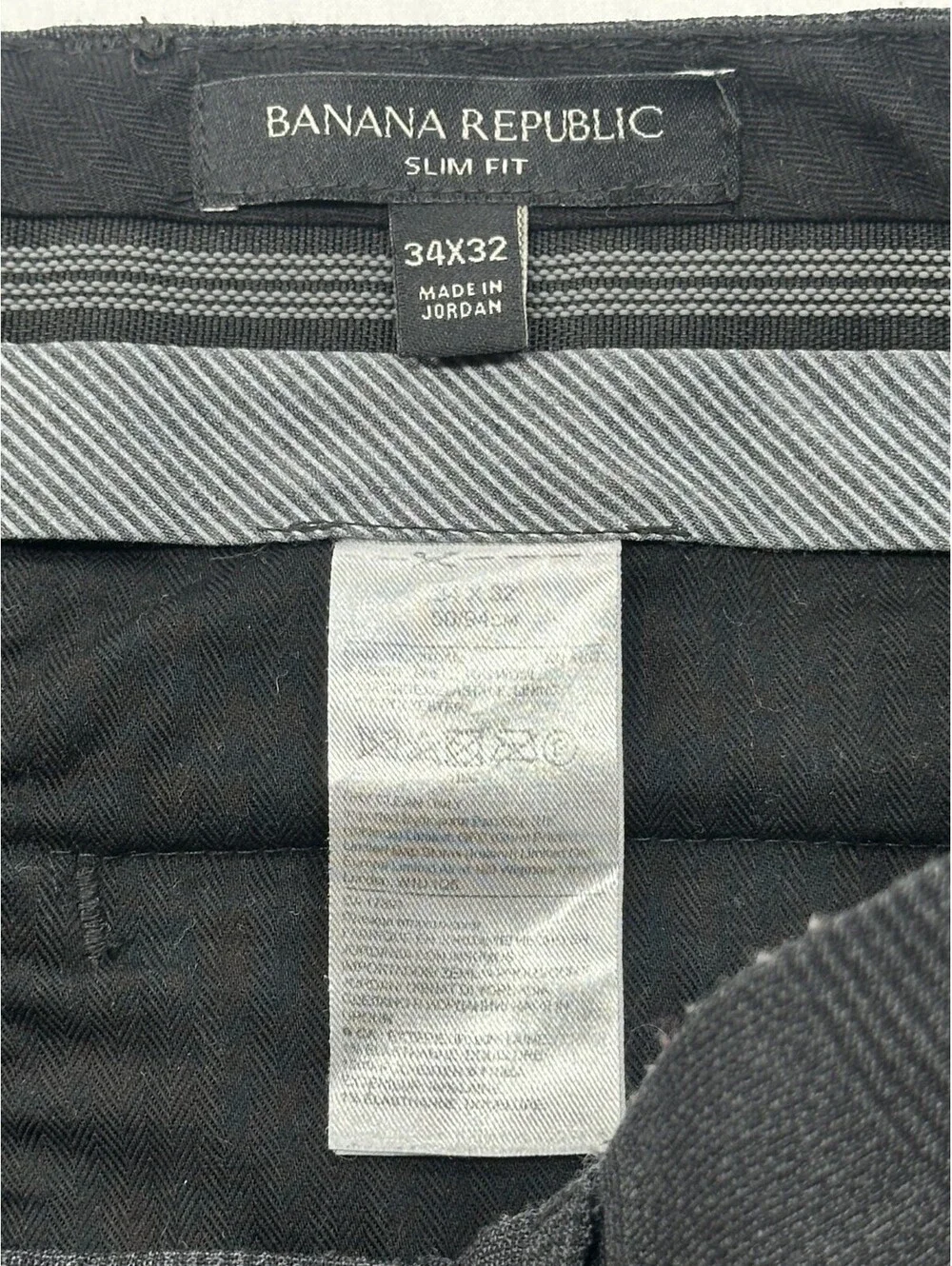 Banana Republic Flat Front Slim Dress Pants Gray Mens 34/32